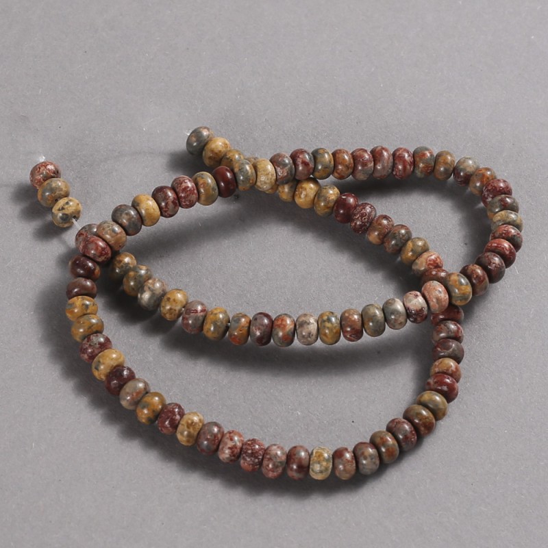 Mărgele pe șnur din jasper natural, diametrul 6×4 mm, lungime 39 cm +
