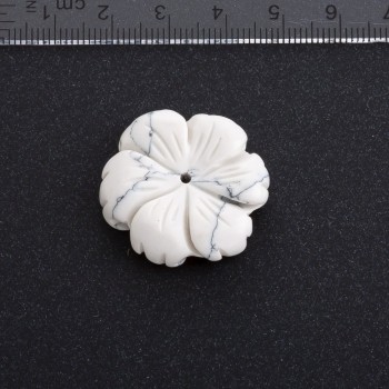 Furnituri pentru bijuterii Floare, piatră naturală, diametrul 29 mm Calcedonie