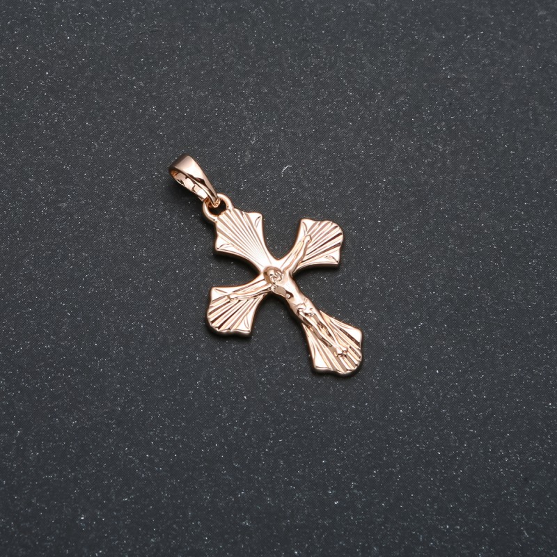 Pandantiv Xuping placat cu aur 18K în formă de cruce, diametrul 29x18 mm +