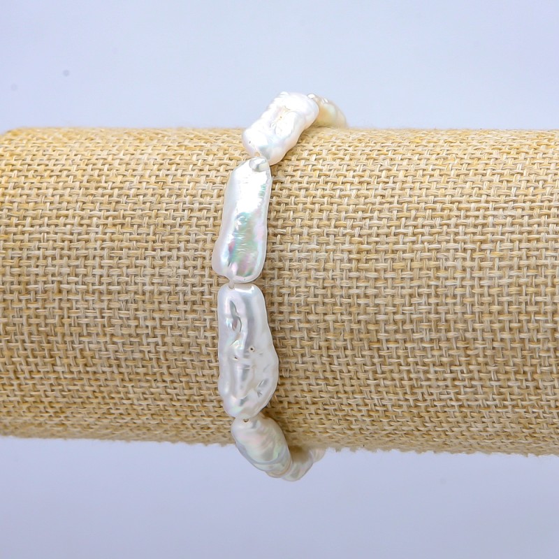 Brățară elastică din perle baroce, diametrul 18x8mm, lungimea 18 cm