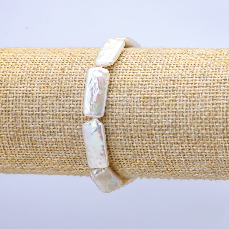 Brățară pe elastic cu perle baroce, diametrul 9×21 mm, lungimea 18 cm