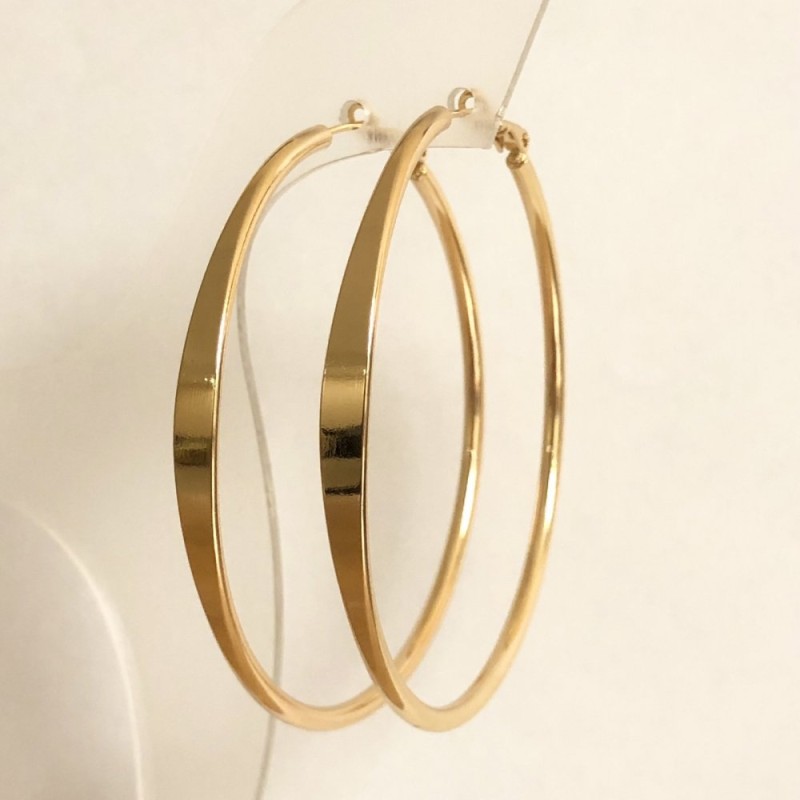 Cercei Xuping inele placate cu aur 18K, grosime 2,5–4,5 mm, diametru 64 mm