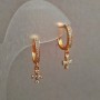 Cercei Xuping placare cu aur 18K cu pietre albe, lungime 24 mm +