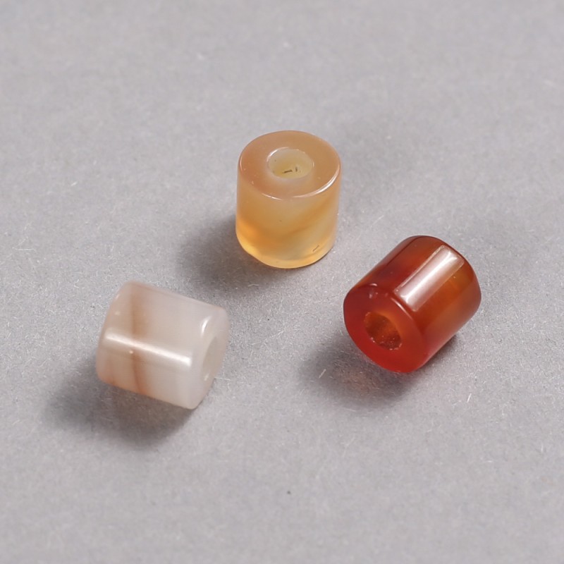 Mărgea Pandora din carneol, piatră naturală, 9×9 mm, diametrul găurii 3,5 mm +