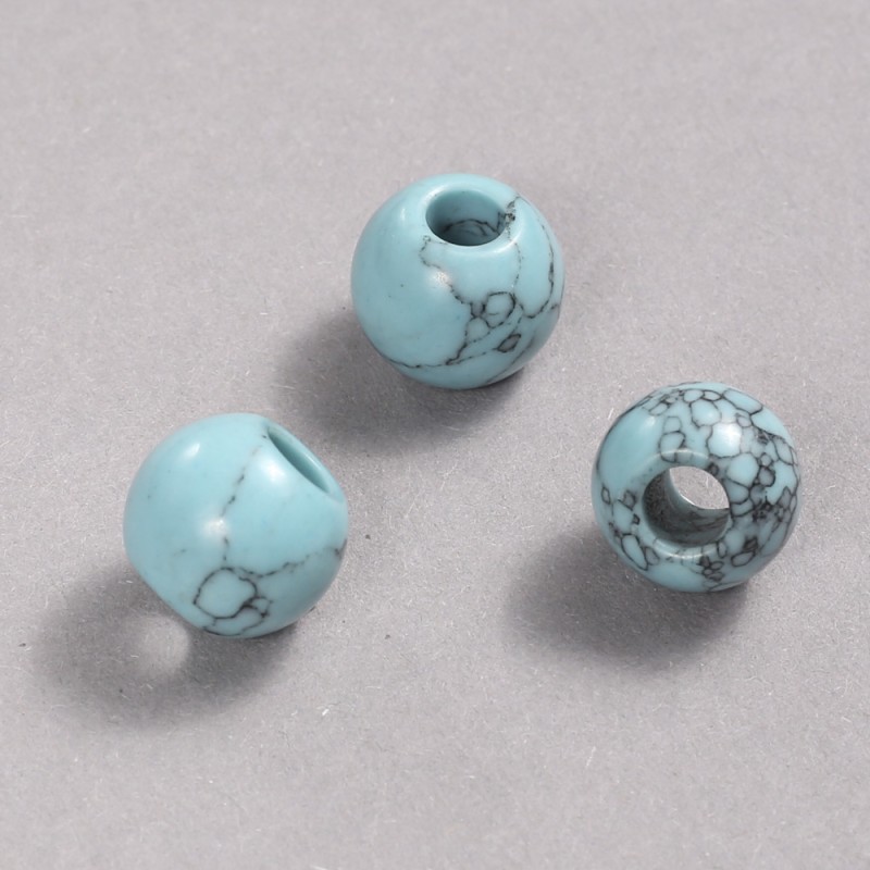 Mărgea Pandora din turcoaz 14×12 mm, diametrul găurii 5,5 mm