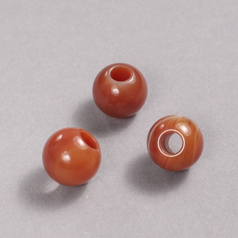 Mărgea Pandora din carneol, piatră naturală, 16x14 mm, gaură de 5,5 mm