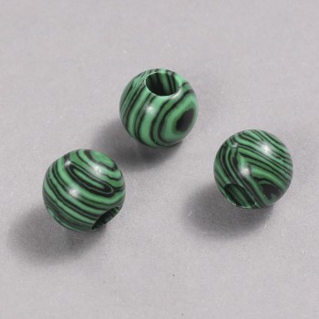 Mărgea Pandora din malahit 16×14 mm, diametrul găurii 5,5 mm