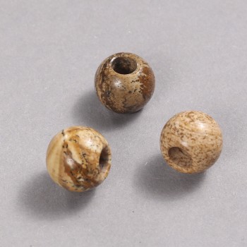 Mărgea Pandora din jasper peisaj, 16x14 mm, gaură de 5,5 mm