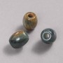 Mărgea Pandora din piatră naturală, Jasp verde, 16,5 × 15,5 mm + -, diametrul găurii 5,5 mm +