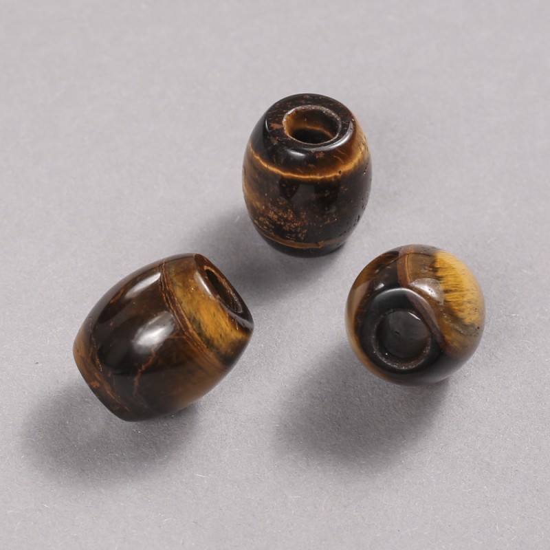 Mărgea Pandora din piatră naturală – ochi de tigru, 16,5×15,5 mm, diametrul găurii 5,5 mm