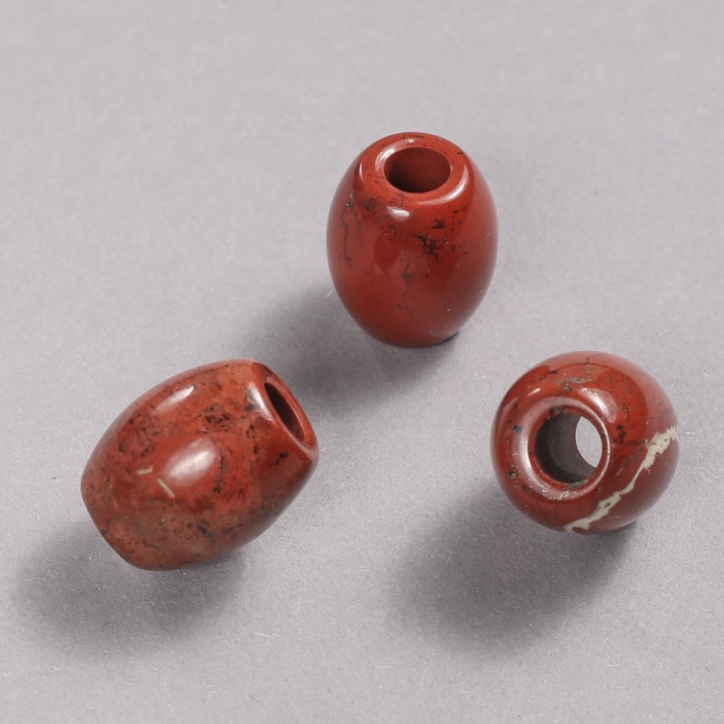 Mărgea Pandora din piatră naturală Jasp roșu, 16,5×15,5 mm, diametrul găurii 5,5 mm