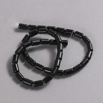 Mărgele din agat pe șnur (agat presat) — cilindri netezi, diametrul 10×6 mm, lungime 41 cm