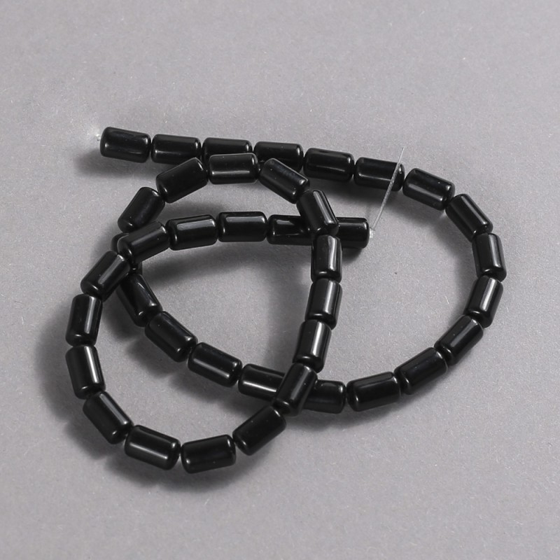 Mărgele din agat pe șnur (agat presat) — cilindri netezi, diametrul 10×6 mm, lungime 41 cm