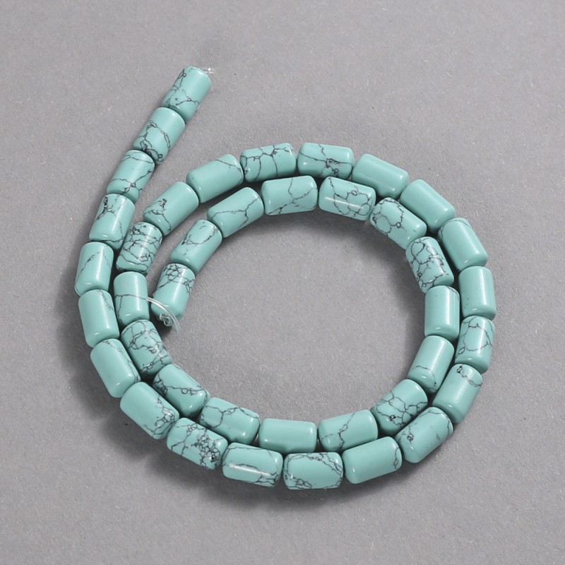 Mărgele turcoaz cilindru neted, diametrul 10×6 mm + -, lungime 41 cm +