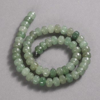 Mărgele pe șnur din piatră naturală nefrit, rondel neted, diametrul 9×7 mm, lungime 39 cm +
