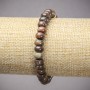 Brățară pe elastic din piatră naturală Jasp Mookaite, diametrul 6x4 mm, lungime 18 cm