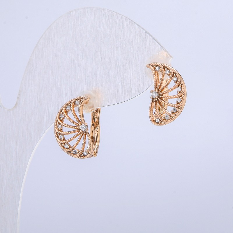 Cercei Xuping placare cu aur 18K, cu cristale albe, diametrul 14x10 mm +
