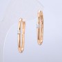 Cercei Xuping placare cu aur 18K cu cristal alb, grosime 2,5 mm, lungime 30 mm