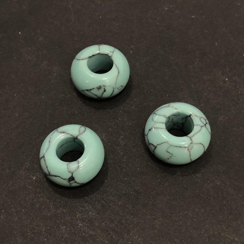 Mărgea Pandora turcoaz 14×7 mm, diametrul găurii 5,5 mm +