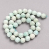 Mărgele pe șnur din Larimar natural, bile netede, diametru 10 mm, lungime 39 cm +