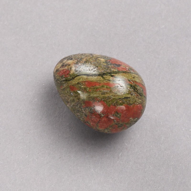 Ouă suvenir din piatră naturală: jasper, heliotrop, unakit, diametrul 35x25 mm+