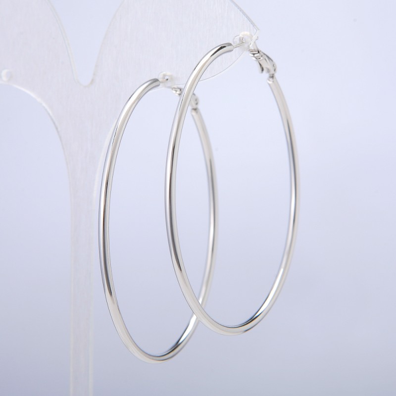 Cercei Xuping - inele rodiu, grosime 2 mm ±, diametru 58 mm ±