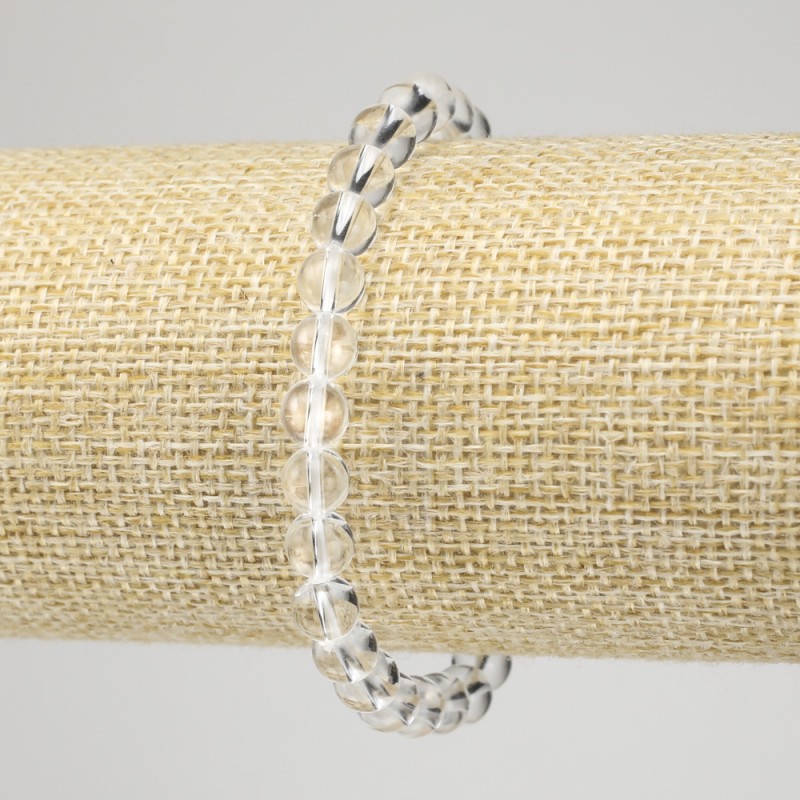 Brățară elastică din cristal de munte, mărgele netede, diametrul 6 mm+