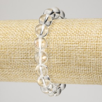 Brățară elastică din cristal de munte, bilă netedă, diametrul 10 mm+