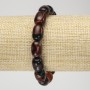 Brățară pe elastic din agat natural, în formă de butoi neted, diametrul 10×13+