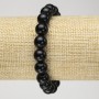 Brățară elastică din turmalin negru natural, mărgele netede, diametru de 10 mm +