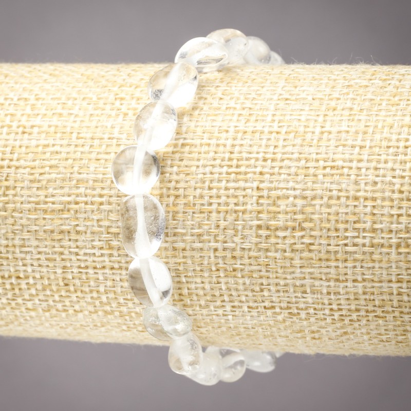 Brățară elastică din cristal de munte, cu fațetare, diametrul 8×10 mm (+/-)