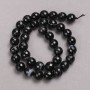 Mărgele pe șnur din agat negru, bile facetate, diametrul 10 mm +/-, lungimea 38 cm +/-