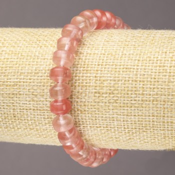 Brățară pe elastic din calcedon, rondel net, diametrul 9×7 mm