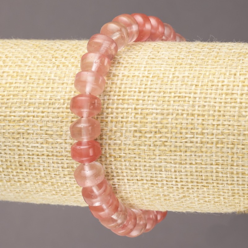 Brățară pe elastic din calcedon, rondel net, diametrul 9×7 mm