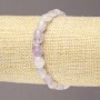 Brățară elastică din piatră naturală ametist, cu mărgele tăiate, diametrul 8x10 mm+