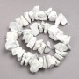 Mărgele din kaolin brut pe șnur, fațetate, diametru aproximativ 15×25 mm, lungime aproximativ 42 cm