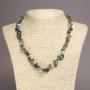 Colier din piatră naturală jasper multicolor, granule de 6-8 mm, lungime 45 cm, cu lanț de extensie