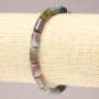 Brățară elastică din piatră naturală jasper multicolor, mărgele cilindrice netede, diametrul 10x6 mm+