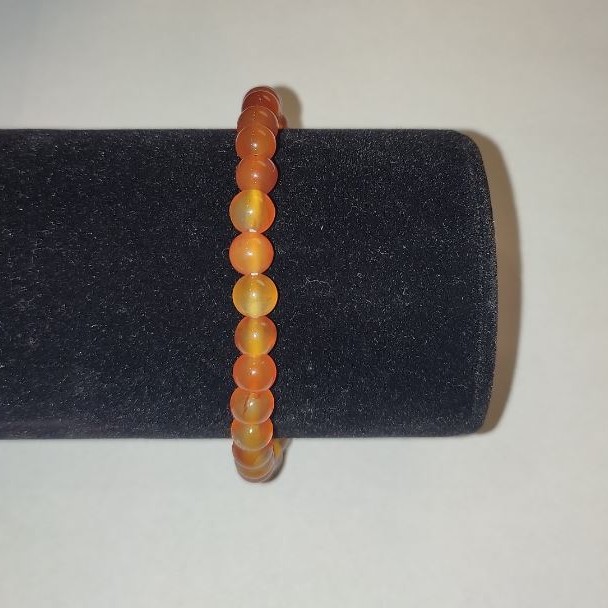 Brățară din carneol, mărgele netede, diametrul 6 mm ± (elastic)
