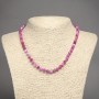Colier cu mărgele de agat zmeură, bile netede, diametrul 6 mm, lungime 45 cm