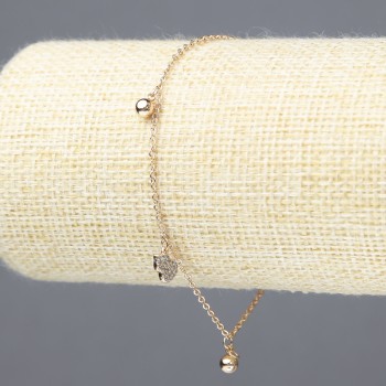 Brățară Xuping placată cu aur 18K cu cristale albe, grosime 1,5 mm, lungime 18-21 cm