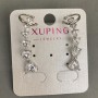 Caf-pușet Xuping rodiu cu cristale albe în formă de inimă 32x10mm +