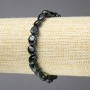 Brățară din agat negru natural, cu fațete, diametrul 7×9 mm ±, lungimea 18 cm (elastic)