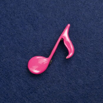 Broșă Notă din metal auriu și email 25×45 mm +