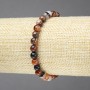 Brățară pe elastic din piatră naturală, agate maro, mărgele lucioase, diametrul 6 mm+