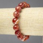Brățară pe elastic din agat portocaliu natural, bile netede, diametrul 12 mm+