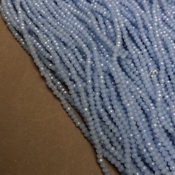 Mărgele cornflower mate din cristal cehesc pe șnur, rondel tăiat, diametru 3×2,5 mm, lungime 36–38 cm