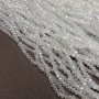 Mărgele din cristal ceh pe fir alb transparente, cu rondel tăiat, diametrul 3,5×3 mm, lungime 36–38 cm