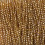 Mărgele din cristal ceh pe fir, portocaliu-piersică transparentă, cu reflexe de benzină, rondele facetate, diametrul 3,5 × 3 mm, +/- lungimea 36–38 cm