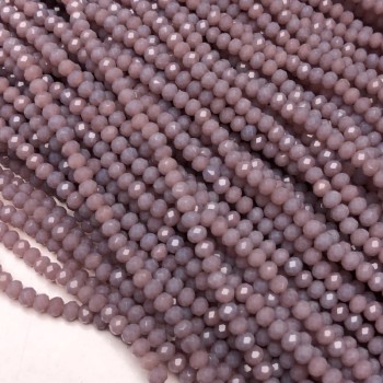 Mărgele mov mat din cristal ceh pe fir, rondel facetat, diametru 3,5×3 mm, lungime 36–38 cm +